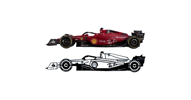 Ferrari F1-75 Detailed silhouette