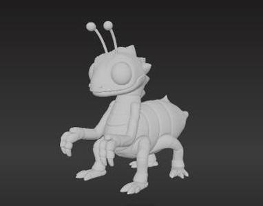 Flexi Articulated Alien Creature Keychain - Segmented Ocellus Toy Print-in-Place