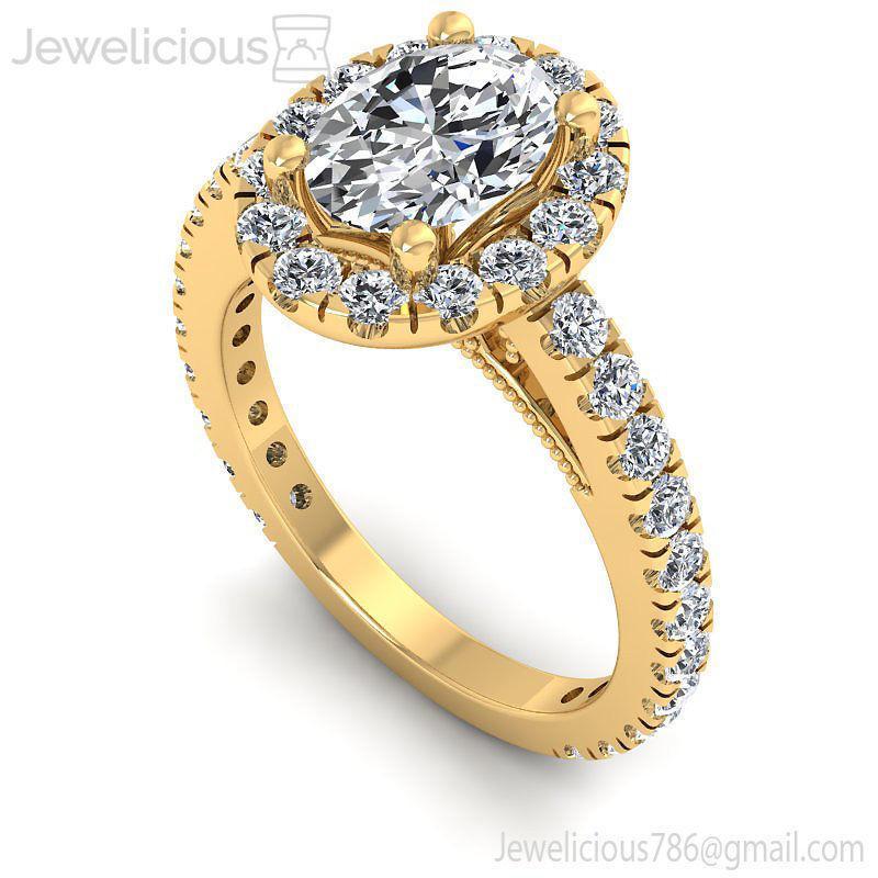 Jewelicious-2147-Ring oval diamond halo engagement ring in ro...