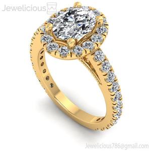Jewelicious-2147-Ring oval diamond halo engagement ring in ro...