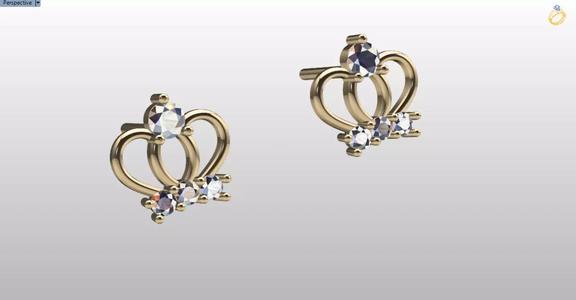 minimal crown stud earrings