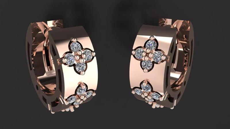 Roberto Coin Style  Earring  Luxury 3D Jewelry PRINTING Model