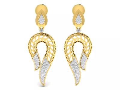 Solitaire Drop Earrings 3dm STL OBJ FBX Renders Details