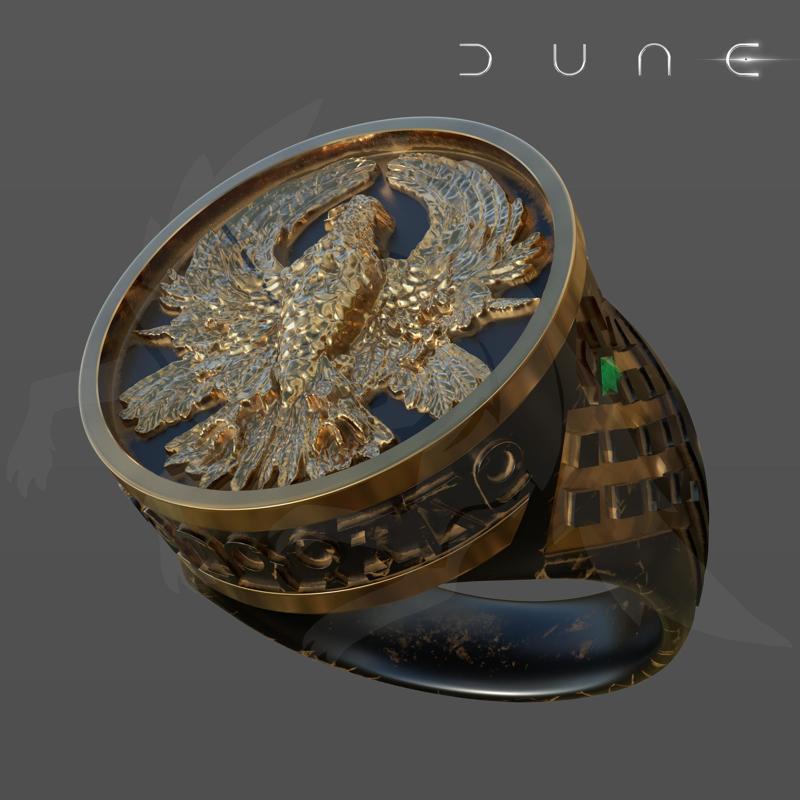 DUNE 2 2021 2024 SIGNET RING OF ATREIDES 3D MODEL FOR COSPLAY