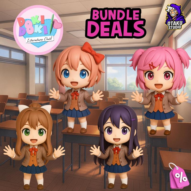 Doki Doki Literature Club Chibi Figure Bundle - Complete 4-Pack
