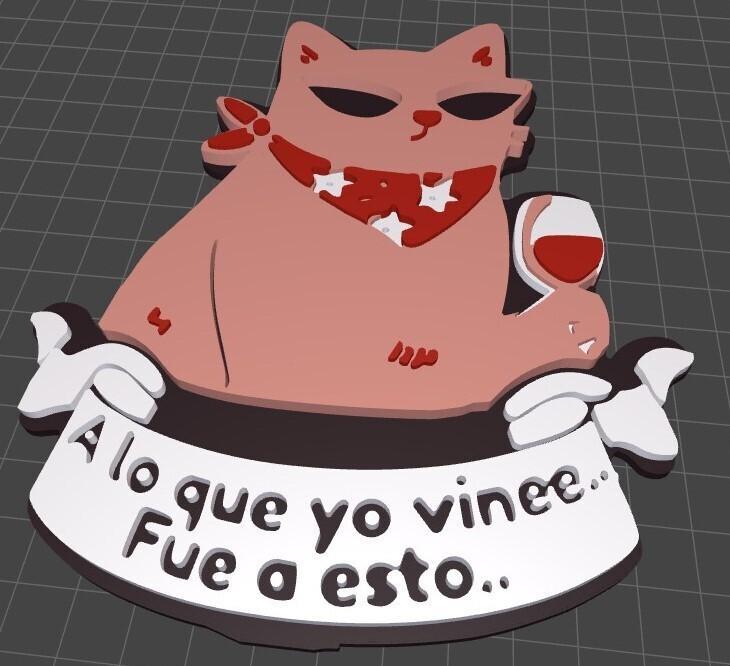 Logo cat meme 'What I came for was this' | STL for chop a little noise, milkshake, glass or mate