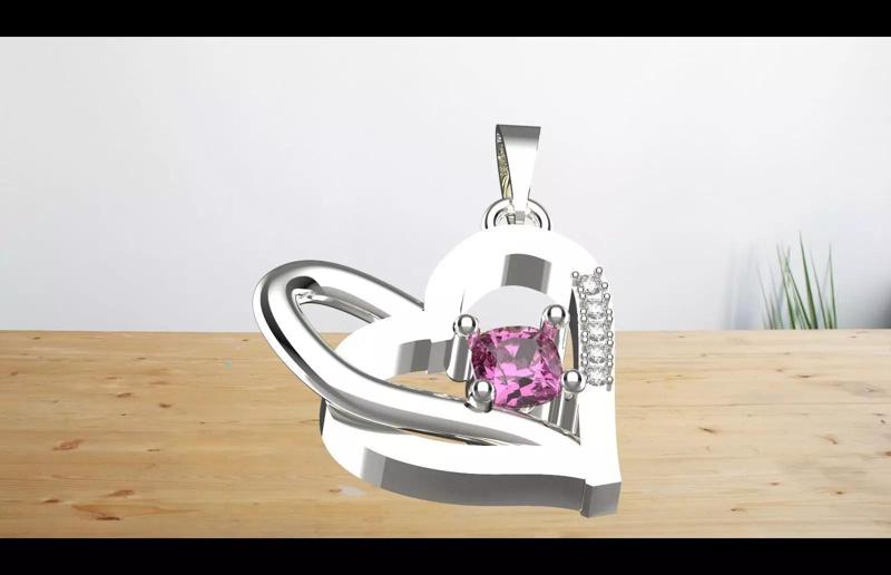 hart purplr spinel pendants fro girls