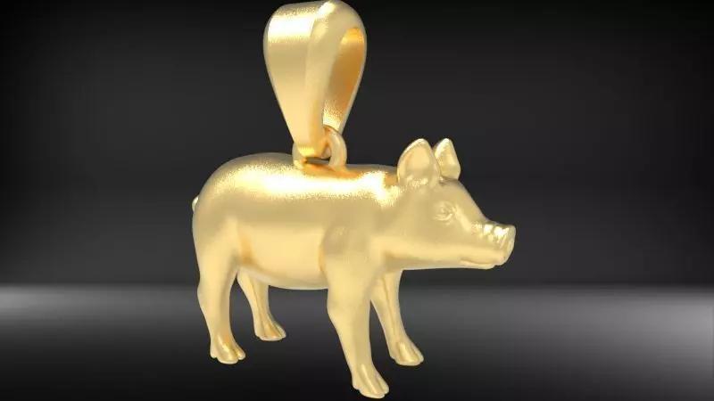 Jewelry Chinese Zodiac pig necklace golden pig pendant charm