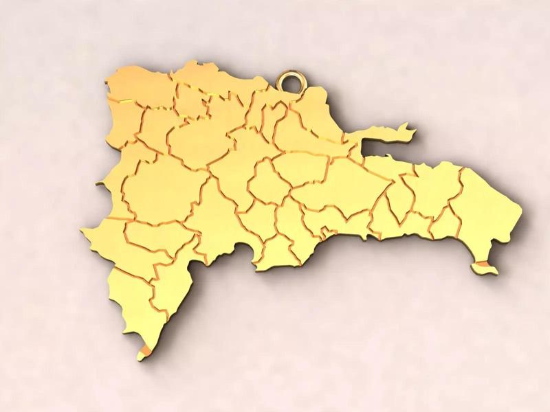 Dominican Republic Map Charm Pendant