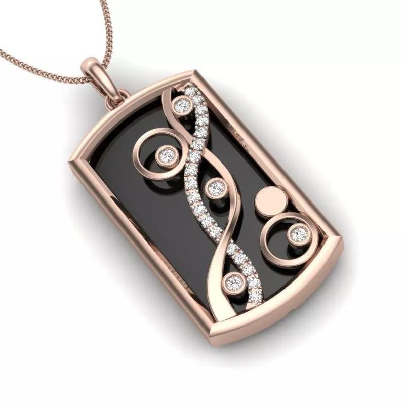 Pendant 3dm stl render detail gold with diamonds