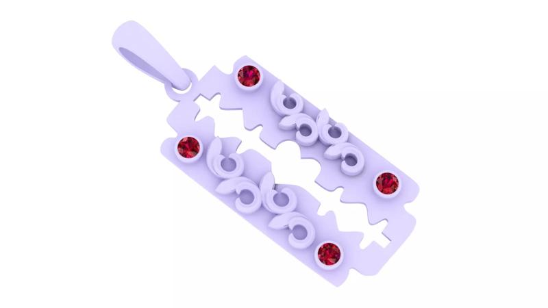 HEART PULES DESIGN BLADE PENDANT