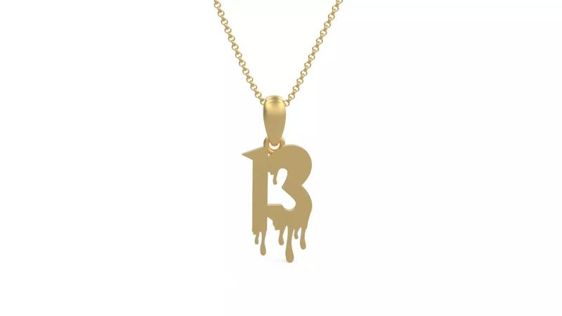 Model 1246 13 Bloody Terror Initial Number Pendant