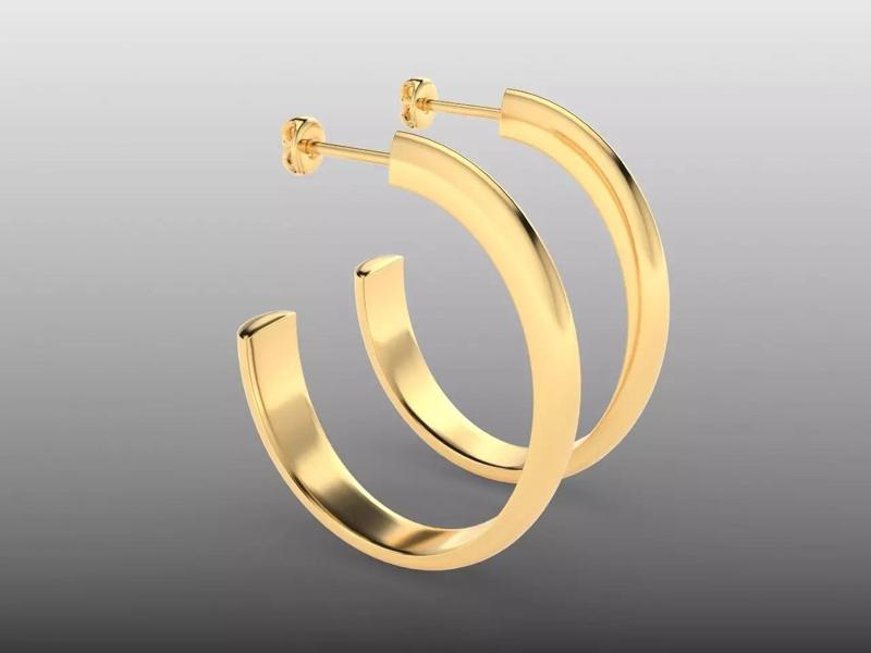 large c moon open hoop earrings