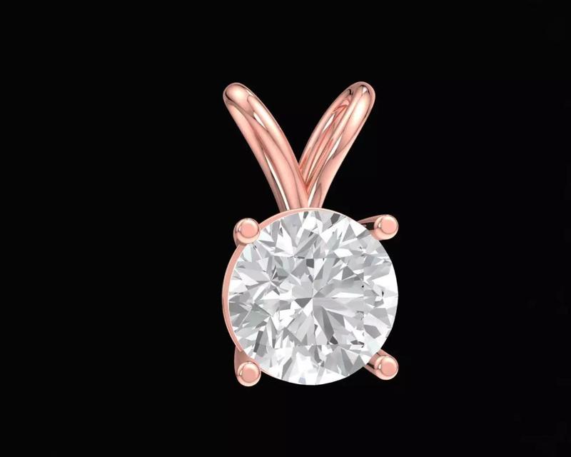 9mm single diamond pendant 42a