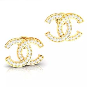 CC Earrings with Crystal Detailing Jewelry