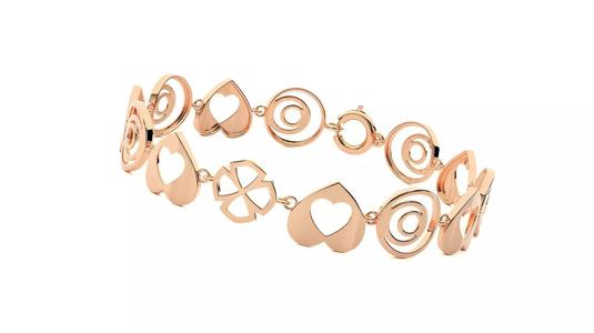 Heart Flower High Jewelry Diamond Bracelet 3dm stl renders