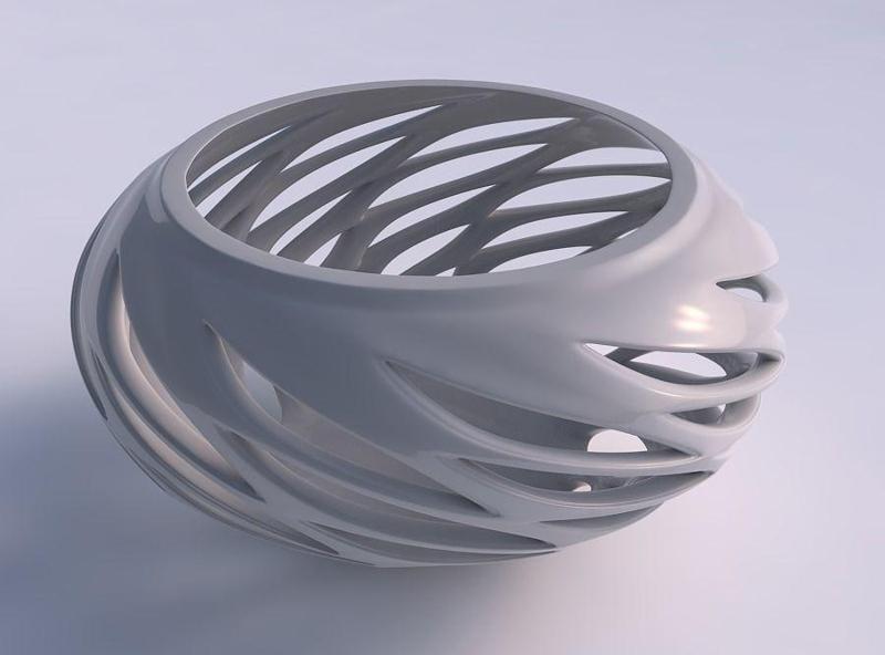 Bowl compressed with smooth beveled edges and extruded top tw...