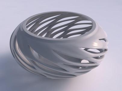 Bowl compressed with smooth beveled edges and extruded top tw...
