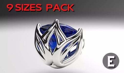 solitaire ring head lotus shape engagement stud earrings package