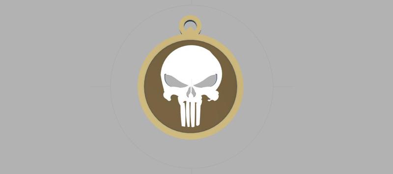 Keychain / pendant Punisher skull