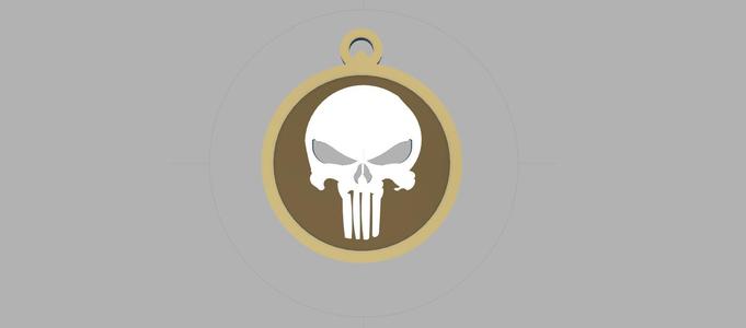 Keychain / pendant Punisher skull