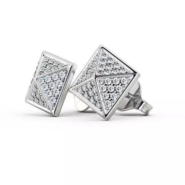 stl file stud earrings with diamonds gold