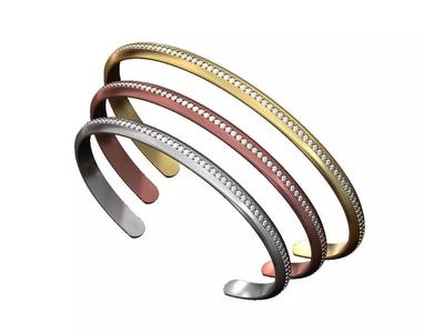 Diamond chamfred sides cuff bracelet