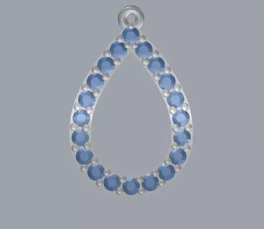 Sterling Silver Diamond Pear Shape Pendant Jewelry