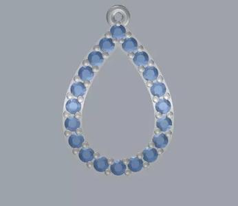 Sterling Silver Diamond Pear Shape Pendant Jewelry