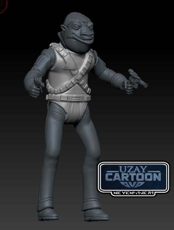 Star wars Clone wars articulated Bounty Hunter Sinrich 3D print model