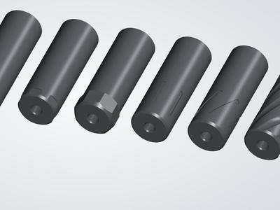 Simple Airgun Moderator .50 50mm (M14x1.25mm) 