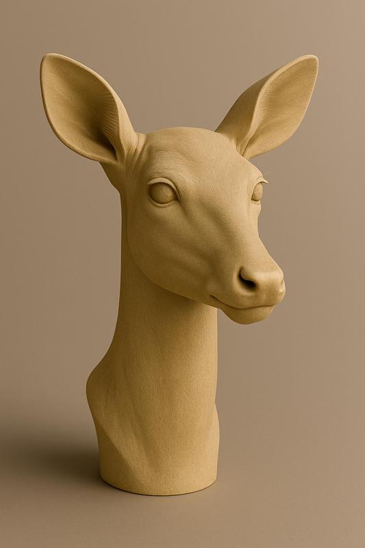 Deer Head Bust – 3D Printable Elegant Wildlife Sculpture