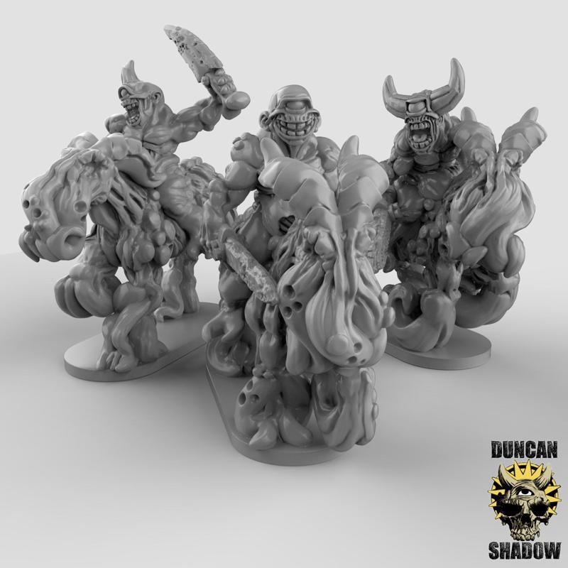 15mm Plague Demon Cavalry (Pre Supported)