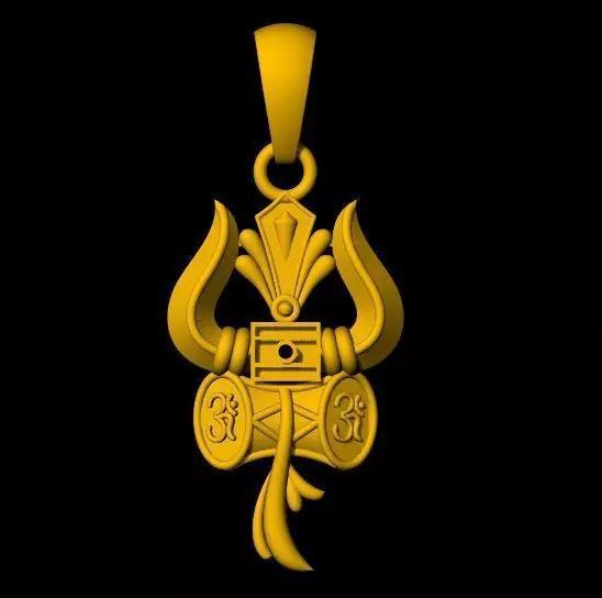 trishul pendant 3dm file
