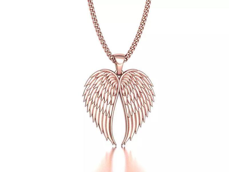 Angel Wings Printable Necklace 3dmodel version2