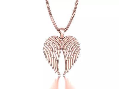 Angel Wings Printable Necklace 3dmodel version2