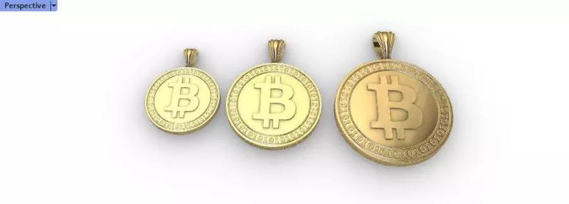 Bitcoin Light weight hollow pendant charm Jewelry