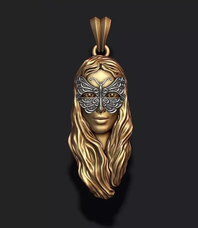 Butterfly and girl pendant