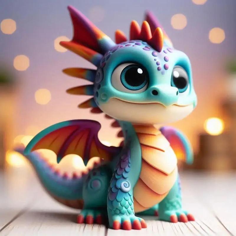 Cute baby dragon / art toy / magic makes