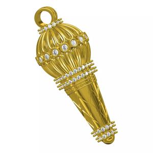 Bajarangbali Hanuman Gada Style Diamond Pendant