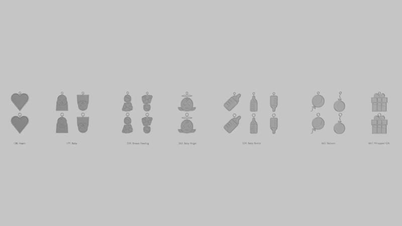 Baby Shower Mini Pendant Set STL Pack