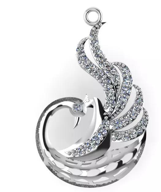 bird model swan pendant gold with diamonds