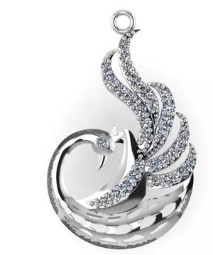 bird model swan pendant gold with diamonds