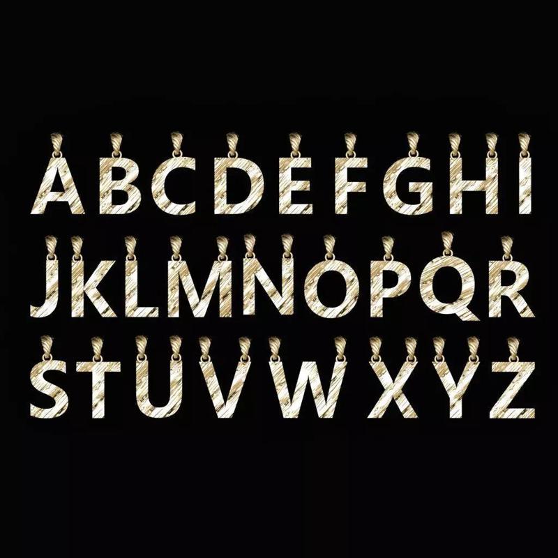 AtoZ Letters Alphabets Wooden Texture Pendants 3D Print Models