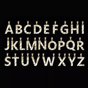 AtoZ Letters Alphabets Wooden Texture Pendants 3D Print Models