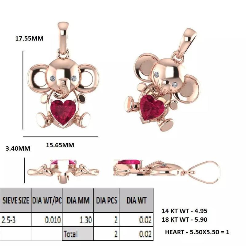 baby elephant pendant