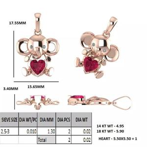 baby elephant pendant
