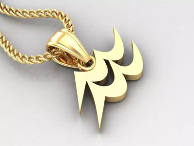 Aquarius Light Gold Pendant Version 5