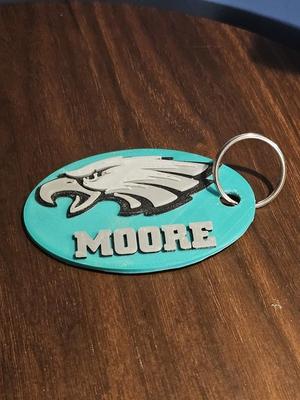 Philadelphia Eagles Keychain Customizable (Single Extruder Multicolor)