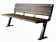 Bensh wooden bench with metal legs